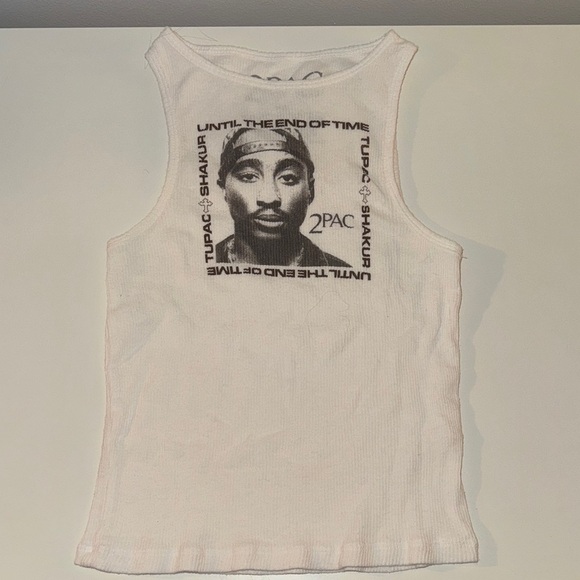 Tops - 2Pac Graphic White Tank Top